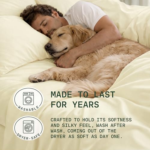 Image of TRUE BAMBOO Sheets Set King Size - Silky Soft Luxe 4 Piece Bed Sheets with Breathable & Moisture-Wicking Fabric - 16 inch Deep Pocket with Corner Straps