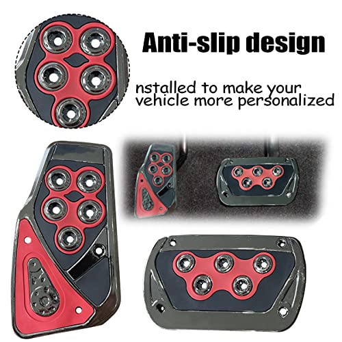 Auceli 2Pcs Nonslip Car Pedal Pads, Automatic Transmission Brake And Accelerator Pedal Covers, No Drilling Vehicle Foot Treadle Set, Car Interior Replacement Accessories For Automatic Vehicles (Red) #TOP2