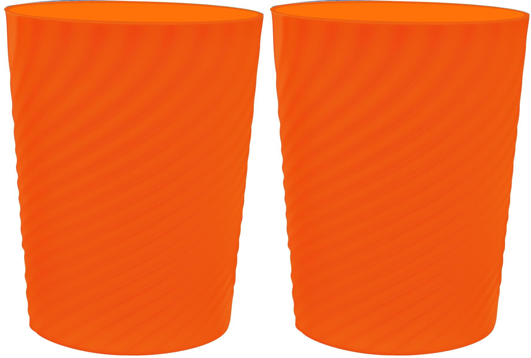DAJITRE 1.8 Gallon Small Trash Can Wastebasket Recycling Bin Slim Profile for Compact Spaces Bathroom, Office, Bedroom, Kitchen (1.8 Gallon-2pack, Orange)