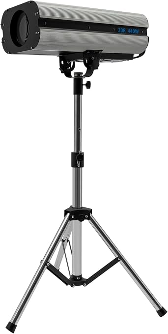 LED Spotlight Stage Light with Tripod Bracket, 440W LED Follow Spot Light DMX and Manual Control Spotlight Stage Lighting, Muti-Color DJ LED Lighting, Adjustable Aperture DJ Wash Light for Party Show
