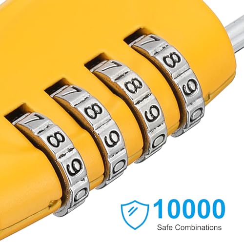 Image of PATIKIL Combination Lock, 2Pcs 4 Digit Outdoor Padlock Waterproof Locker Lock for Luggage Suitcase, Gym Locker, Fence, Filing Cabinets, Toolbox, Gate, Yellow