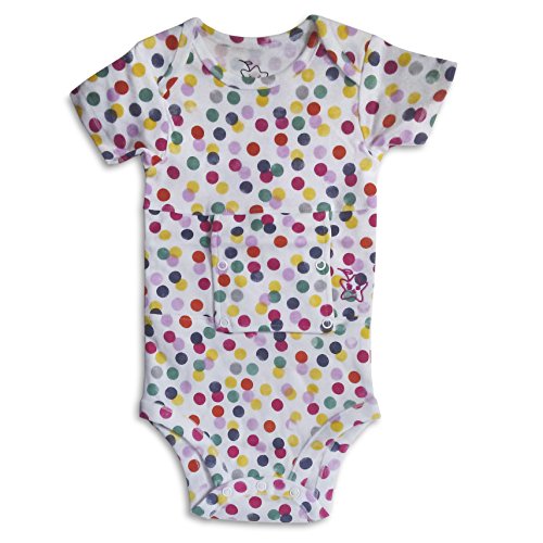 Starberrykids G- Tube Bodysuit Onesie for Babies Toddlers and Children - 100% Cotton - (3 Fits 26-32 lb) - Confetti/Pink