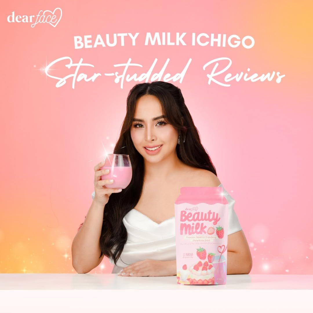 Amazon.com: Dear Face Beauty Milk Japanese Collagen Strawberry Drink -  50,000mg Hydrolyzed Collagen, 6.3 Ounce (Pack of 1) : Health & Household