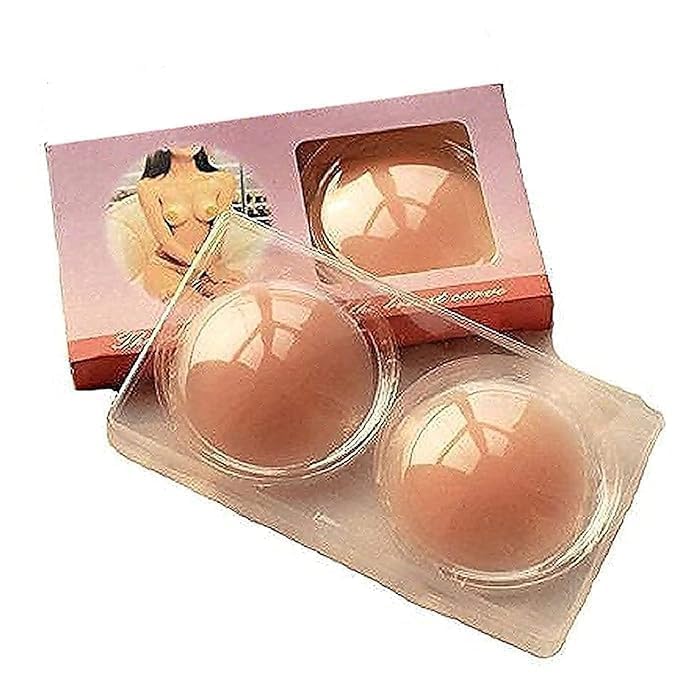 Good Luck Products Women's Reusable Nipple Cover - Silicone Nipple Cover Bra Pad - Adhesive Reusable Nipple Pads I Thin Silicone Nipple Cover Pasties Beige-image-39