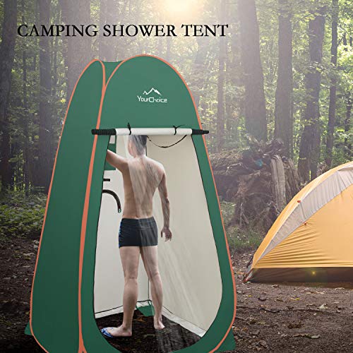 Image of Your Choice Pop Up Shower Tent 47.2 inch Wx74.8 /82.7 inch H Privacy Changing Tent | Waterproof Silver Coating Portable Shelter with Carry Bag for Camping, Beach, RV, Hiking, Fishing