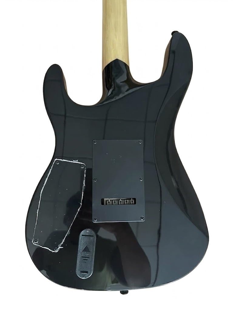 Chitarra elettrica a corpo solido, grafica Black Occult Spirit Board con doppio humbucker e tremolo di bloccaggio, 6 corde a grandezza naturale for heavy metal (Guitarra Eléctrica)