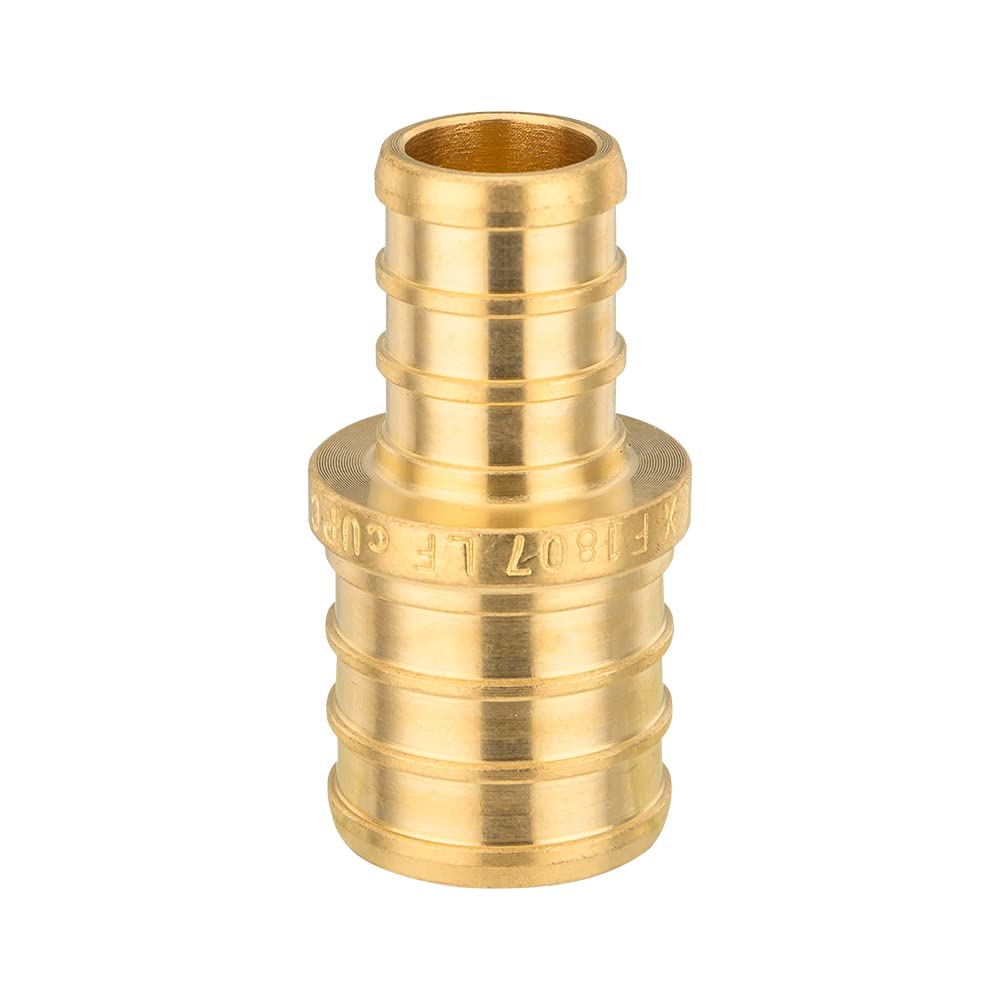 EFIELD - Paquete de 50 accesorios Pex de crimpado de púas de 1/2 pulgada x 3/4 pulgadas de acoplamiento reductor para conexión de tubería Pex, ASTM F1807