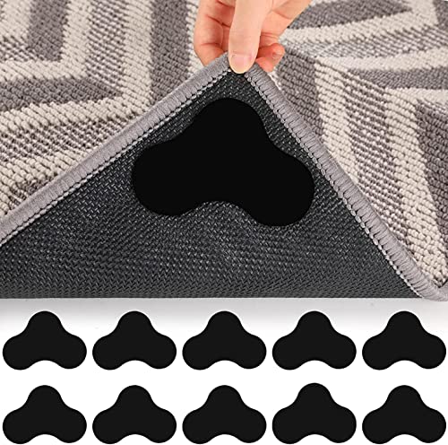 Antideslizante Alfombra, 10 Pinzas Reutilizable und Lavable Antideslizante Alfombra Pinzas Bases Antideslizantes para Suelos de Madera Dura Suelos de Baldosas Alfombras Alfombrillas Cover