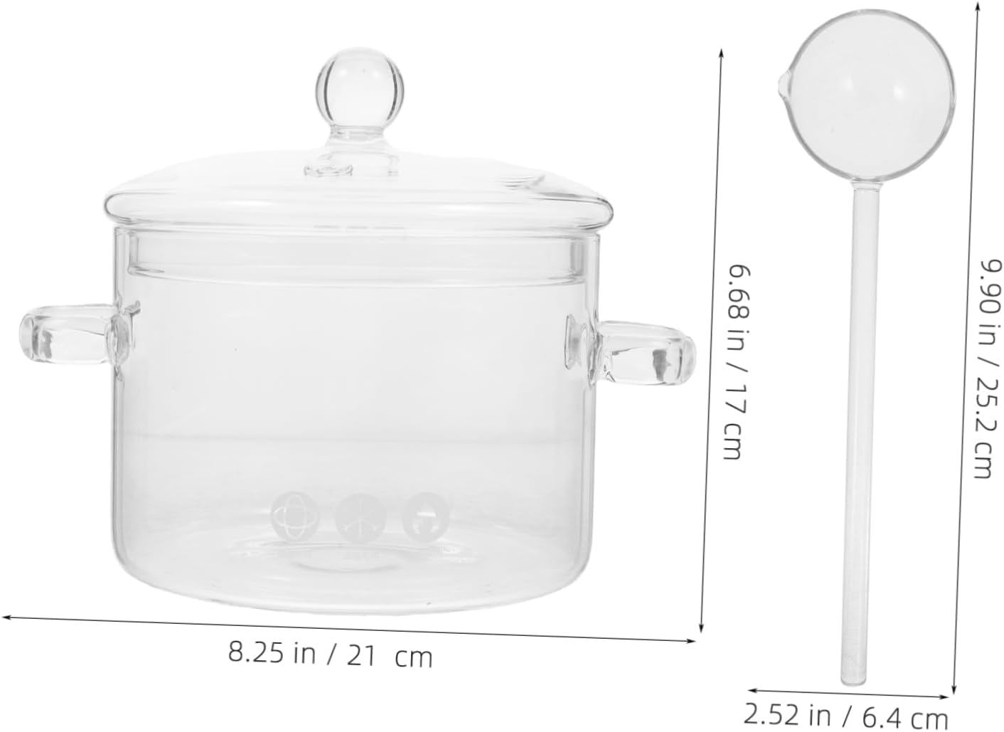 ABOOFAN High Borosilicate Soup Pot Simmer Pot Dual Handle Lid Nonstick Milk Butter Warmer Sauce Pan
