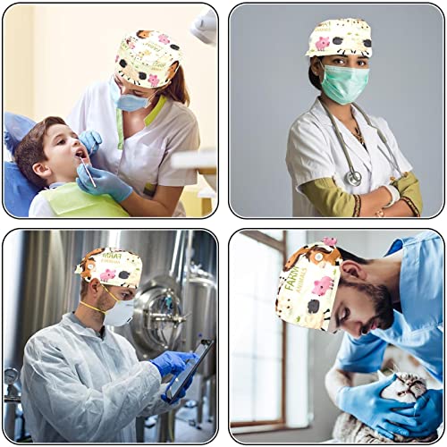 Casquettes de Travail Respirantes Motif Ferme anti-transpiration pour Cuisine et Soins