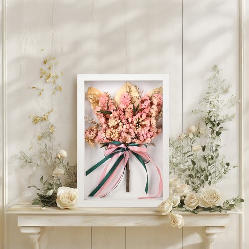 Ramo de Flores Secas en Marco de 12" para Decoración miniatura 5