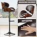 YaFiti Bar Stools Set of 4, Modern Pu Leather Swivel Adjustable Bar Stool Counter Height Stool Set, Bar Chair with Back and Footrest for Kitchen, Dining Room, Brown