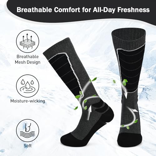 Compression Socks for Men Women 8-15mmHg Running Hiking Athletic Socks for Baseball Softball Football 3 Pairs2