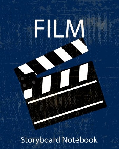 Storyboard :Film Notebook & Journal :Storyboard Template :Cinema :Blue Vintage: (8"x 10" Notebook with black grunge cover, 4 frames per page ideal for filmmakers, advertisers, animators)