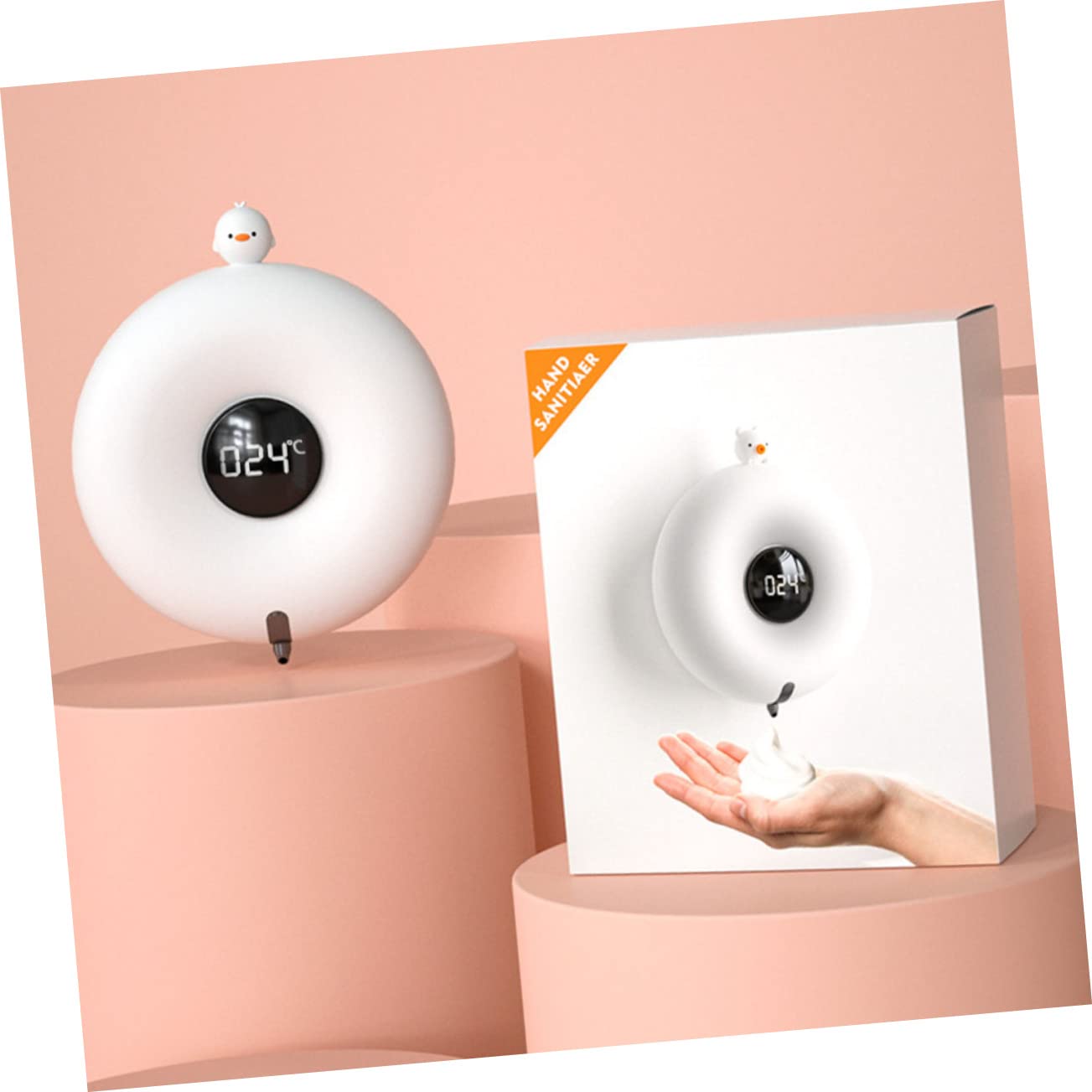 Zerodeko Dispenser Sapone Automatico da Parete, Design Animaletto, 300ml, Plastica Bianca, Sensore Intelligente, per Bagno e Ristorante