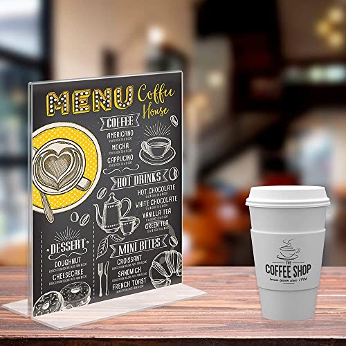 Image of Shuban Acrylic Sign Holder Table Sign Holder Double Sided T Shape Clear Plastic Desktop Display Holder Vertical Menu Stand Sign Holders for School, Office, Hotel, Party (04 X 6 Inch -4Pcs)