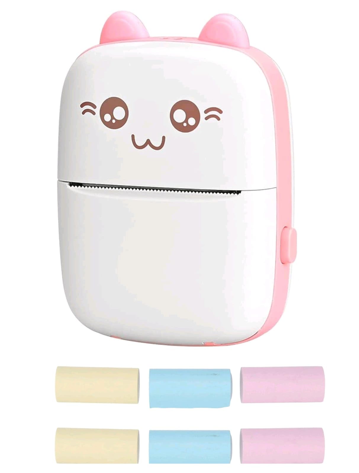 veedee tvara mini pocket printer, portable inkless bluetooth wireless mini thermal printer, with 3 paper roll 3sticker compatible with ios and android for journals, memos, photos, kids