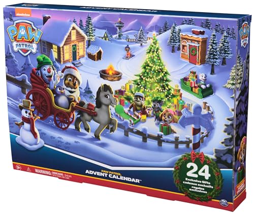 Paw Patrol - Pat Patrouille - Calendrier de l'Avent Pat Patrouille 2024 - Calendrier de L'Avent Noël 24 Surprises, Figurines Et Accessoires Exclusifs - Pat Patrouille Jouet - Jouet Enfant 3 Ans et +
