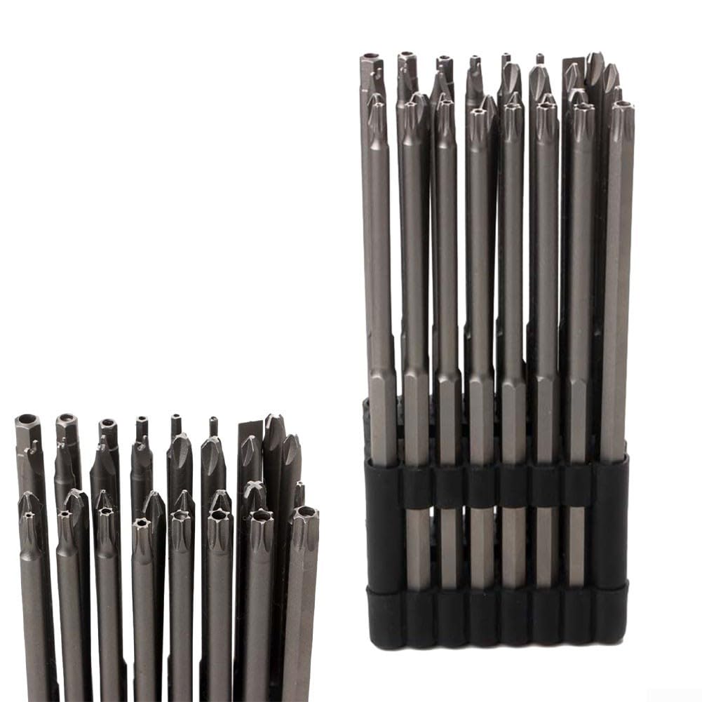 Set di punte per cacciavite, 32 pezzi, 150 mm di lunghezza, per chiavi Torx antimanomissione, punte per trapano PH1, PH2, PZ1, PZ2, di ricambio