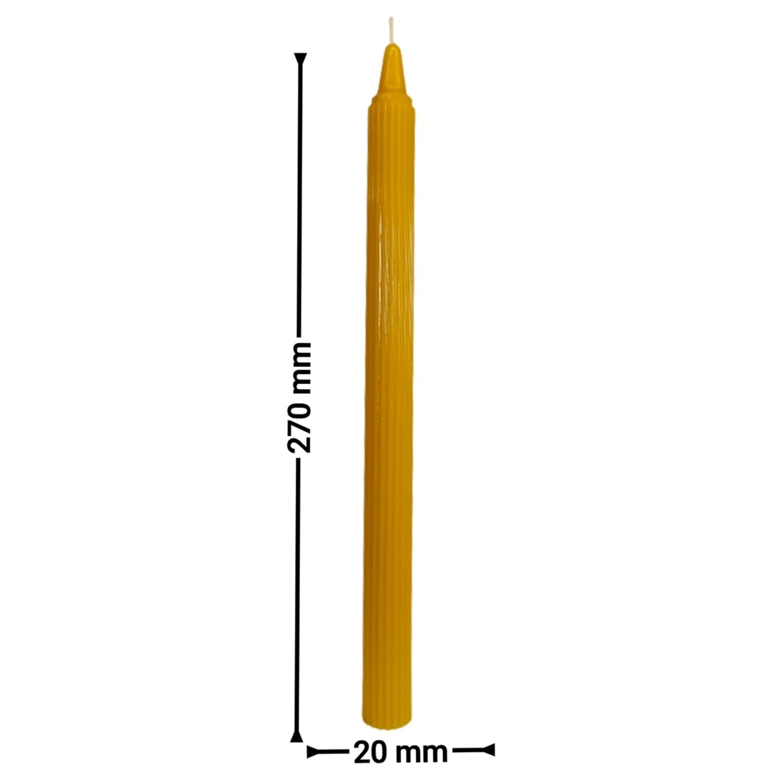 Tafelkerzen | Tischkerze 27 cm | 1 - Stk | Stabkerze aus 100% Bienenwachs | Handgemachte – 270 x 20 x 20 mm; 70 Gramm (10 Stk.)