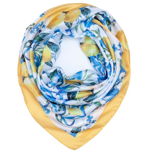 35" Silk Like Scarf Women's Large Satin Square Sunscreen Hair Scarves Wraps Headscarf for Sleeping4