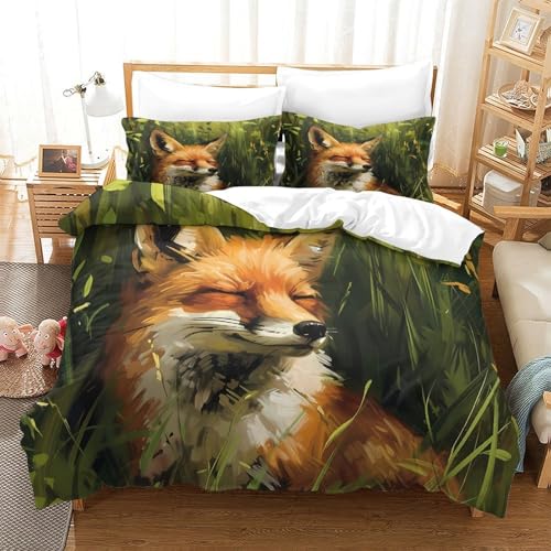 Housse de couette renard 220x240 pour créer une ambiance cocooning et forêt scandinave