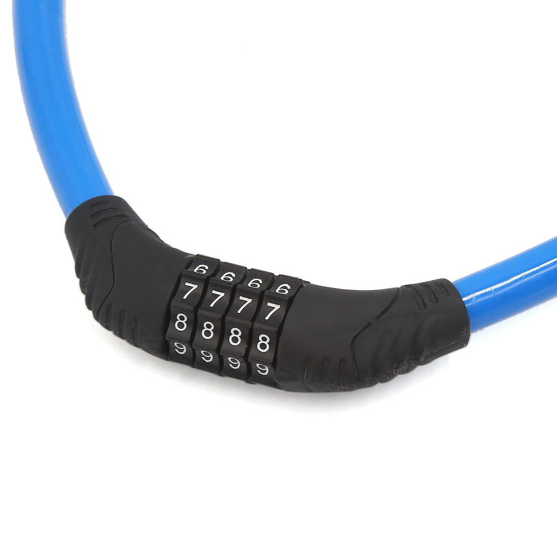 Aexit Bicycle Cycling Bike Locks Top Security 4 Digits 0-9 Number Cable Password U-Locks Coded Blue