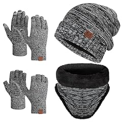 Gray-(beanie+scarf+full Gloves+half Gloves)