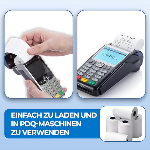 Double Dragon, 57 x 40 mm Premium Thermopapier Kassenrollen für PDQ Kreditkartenmaschine, POS, EPOS, Kassensystem [Packung mit 20]