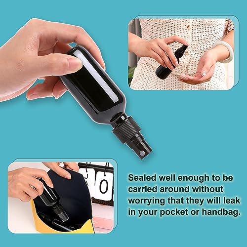Image of NOOEEISS Black Glass Small Spray Bottle 2 oz 24Packs,Fine Mist Sprayer Small Clear Bottles,Refillable Containers mini spray bottles for Cleaning Solutions and Skin Care (Black 24pcs)