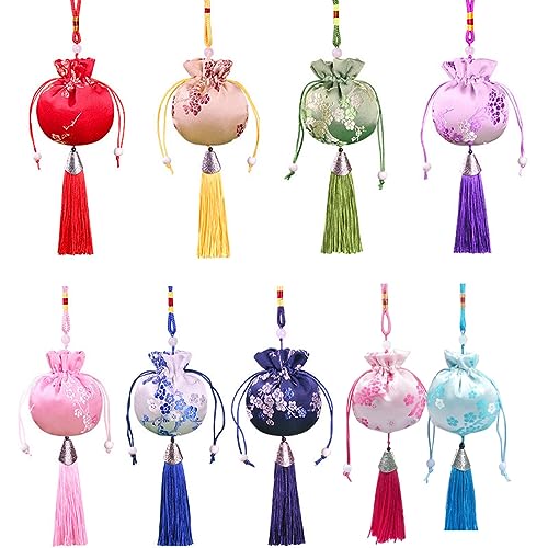 Snadulor 30 Pcs Drawstring Sachet Bags,Chinese Sachet Silk Brocade Coin Bags Pouches with Drawstring Jewelry Gift Bag Candy Sachet Bag.