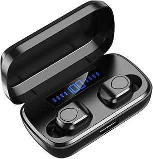 UKCOCO 1 Conjunto Fone De Ouvido Preto Fones De Ouvido Sem Fio Fones De Ouvido Fones De Ouvido Hifi Fone De Ouvido Sem Fio Fone De Ouvido Sem Fio Tampões De Ouvido Display Digital M1