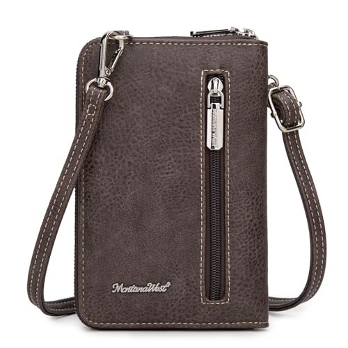 Image of Montana West Western Crossbody Phone Wallet for Women RFID Blocking Wallet Purse with Cash Slots & Zipper Pocket