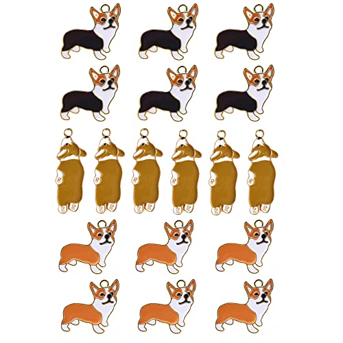 Charm-Set Für Corgi-Fans: Hundehalsband-Anhänger & Schlüsselanhänger Im Set