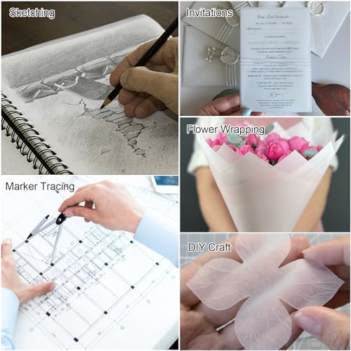 image for Phinus 110 Sheets Tracing Paper for Drawing, 9”x12” Trace Paper, T