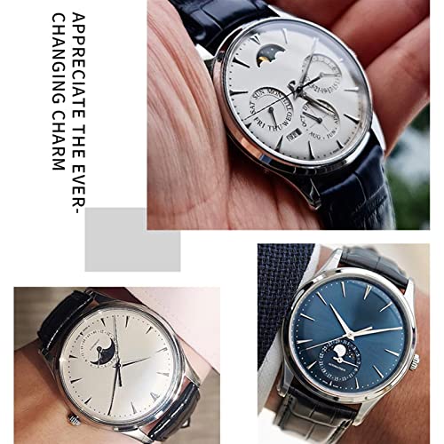 Correa de reloj de cuero de 20mm y 21mm compatible con Jaeger LeCoultre Master suave 5