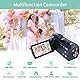 ORDRO Camcorder Nachtsicht Videokamera YouTube Vlogging Kamera Recorder FHD 1080P 15FPS 30MP 3,0 Zoll 270 Grad Drehung LCD 16X Digital Zoom Camcorder mit 2 Batterien und 16 GB SD-Karte
