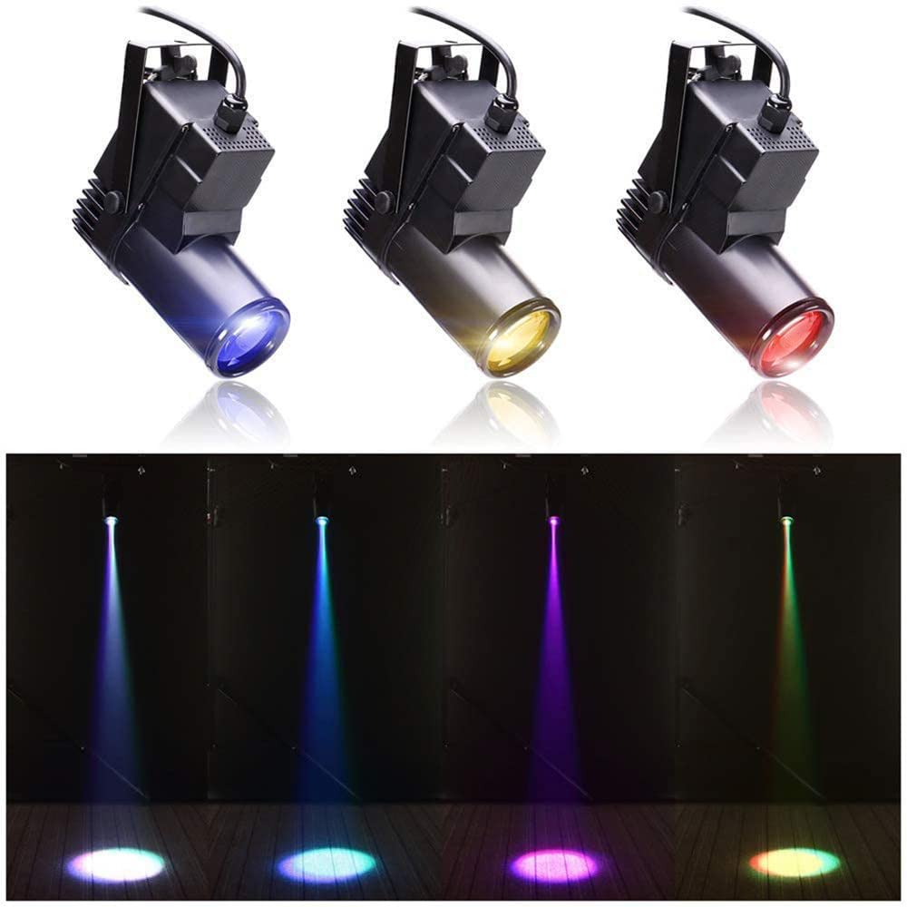 Faretti da Palcoscenico 10W RGBW, 4In1 DMX 512 Luce A Puntini A Colori, Lampada A Effetto Luce A Fascio Mini, per La Festa di Matrimonio del Teatro del Club del Dj della Scena, 2 Pezzi