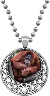Organismo Terrestre Animal Selvagem Orang-utan Colares Pingente Retro Lua Estrelas Joias
