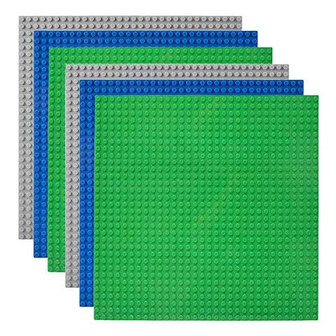 Lekebaby Classic Baseplates Building Base Plates for Building Bricks 100% Compatible with Major Brands-Baseplates 10" x 10",Age 3 and up, Pack of 6 Cover