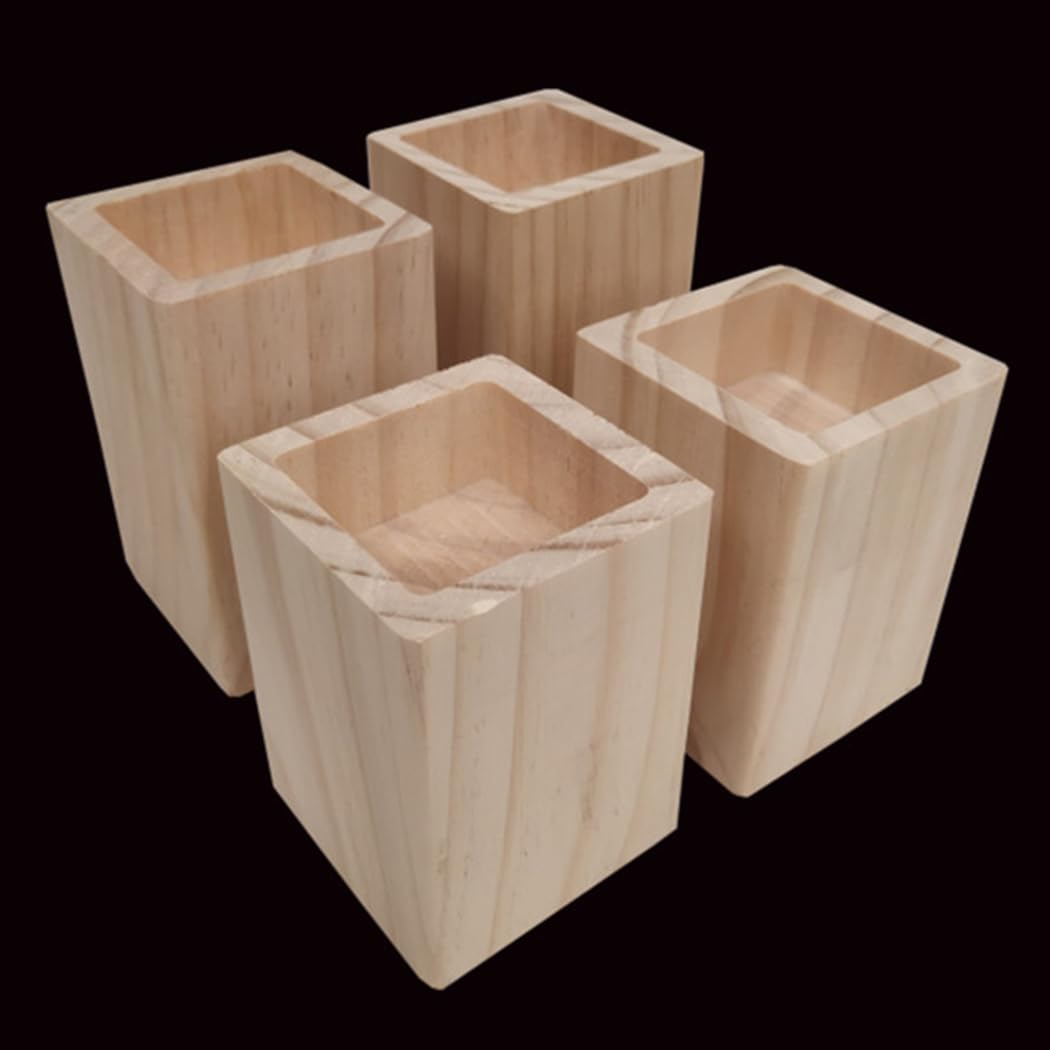 Rialzi per Letto in Legno 4 Rialzi per Divano Piedini di Supporto per Pesanti Sollevatori da Mobili Altezza 3-20 cm, per Tavolo Divano Scrivania (A 5cm-Increase Height 20cm)