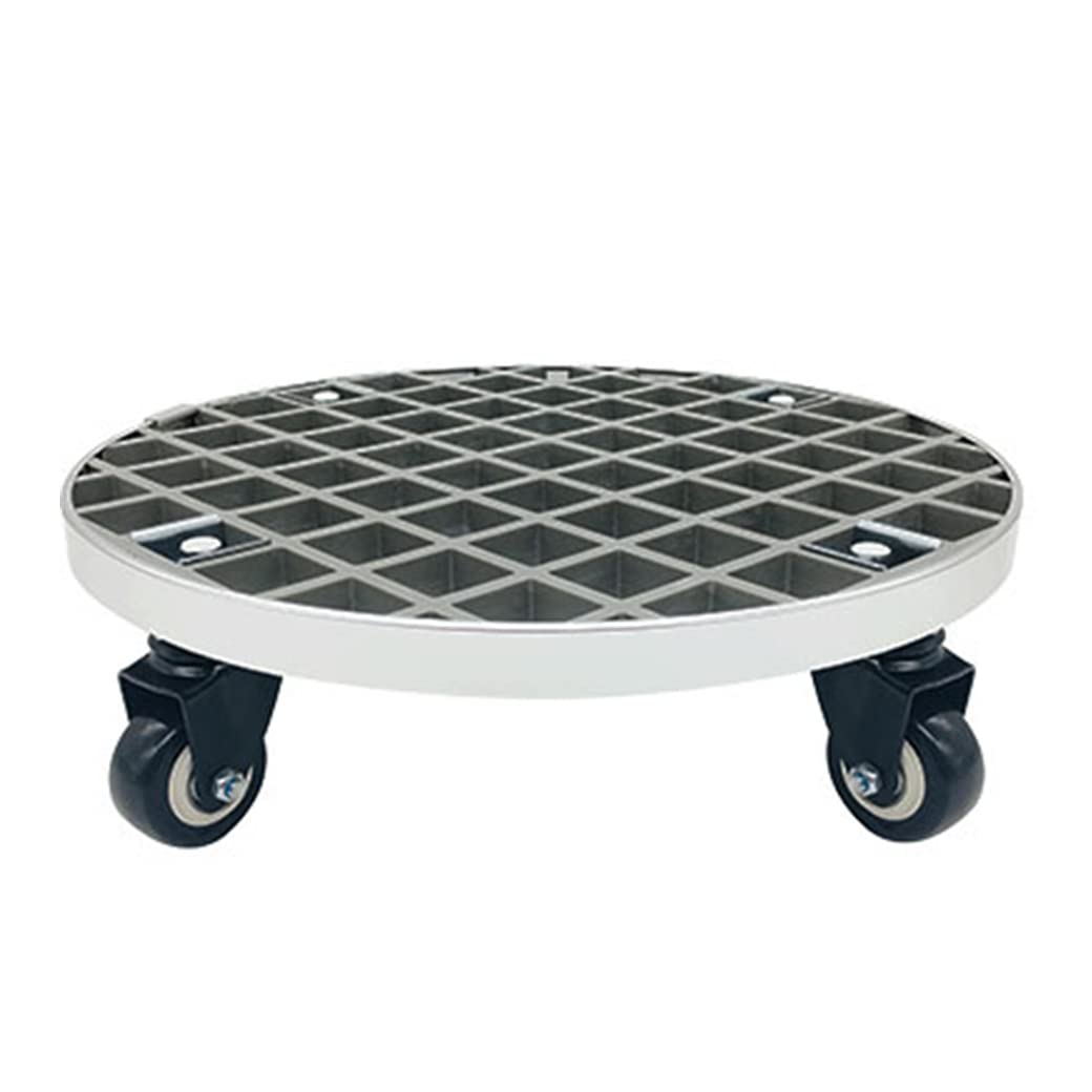 YUANCHUTOP Plant Roller with 220kg Capacity, Round Flower Pot Caddy, Weatherproof Indoor & Outdoor Use, 40cm/16in Grey Plant Stand on Wheels