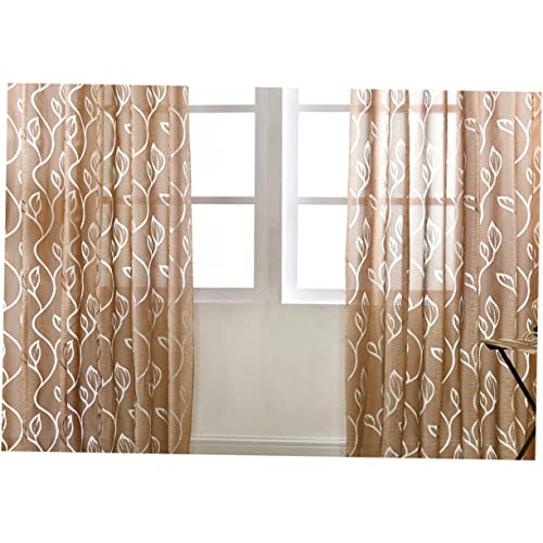 Cortinas de ventana estampadas de diseño creativo moderno en color café para dormitorio 7