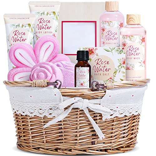 Gift Basket For Women 11 Pcs Rose Bath Gift Set With Bubble Bath,Body & Hand Lotion ,Relaxing Home Spa Kit For Women,Birthday Chrismas Gift Set #TOP25