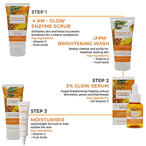 Creightons Vitamin C Superfruits Glow Enzyme Scrub (150 ml) - An Energising and Exfoliating Scrub with Vitamin C, Natural Fruit Acids and Enzymes for Clearer, Radiant Skin