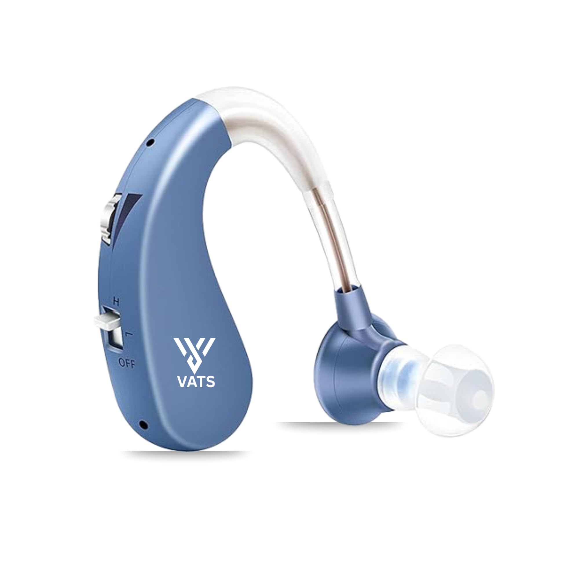 VATS Digital Hearing Aid Machine – Rechargeable Hearing Amplifier for Seniors | Adjustable Volume Modes | Lightweight & Comfortable Fit | Blue