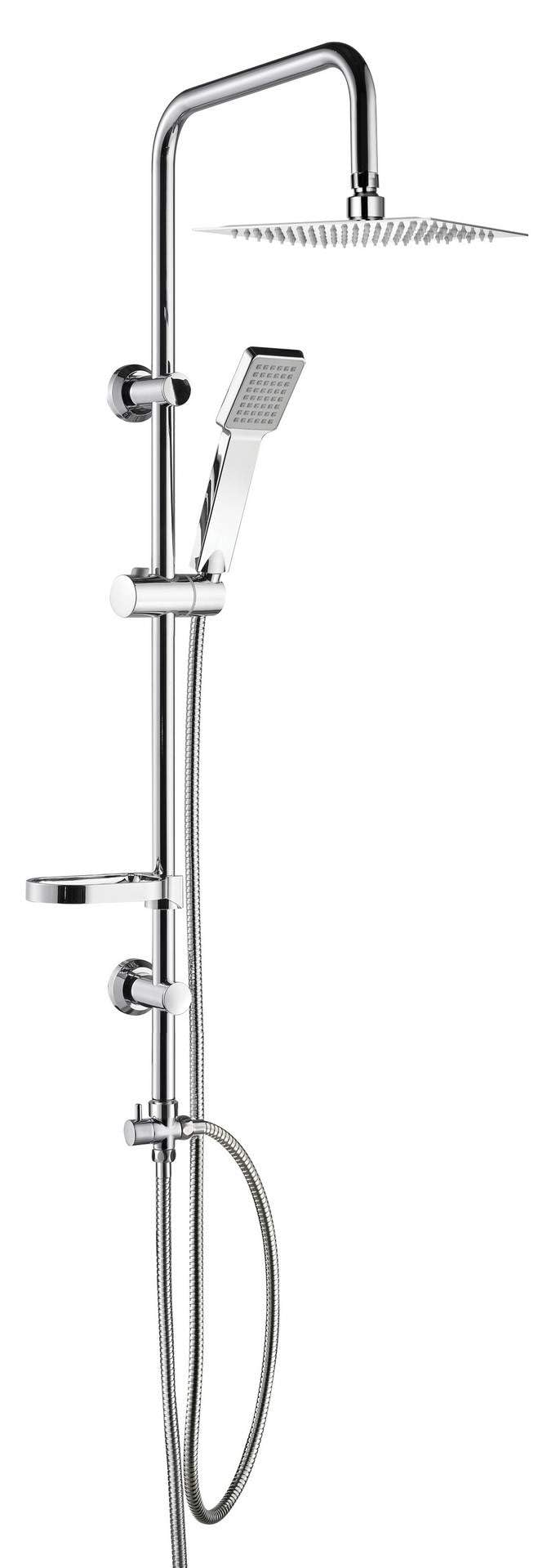 Damast - Columna de ducha cuadrada sin mezclador Smart Relax Q 12445 - RUB6393 - Cromo