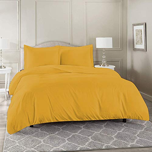 YRM Bedding's Gold Yellow 500-TC Hotel Colletion Egyptian-Cotton Bedsheet with 2 Pillow Covers Premium Bedsheet (108x110) Super King Size (18x28) Inches 2-Pillow Covers