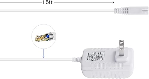 Miniatura 6 de Repuesto de cargador para irrigador dental Waterpik WP360W WP462 WP450, cable de alimentación, 5 pies, color blanco
