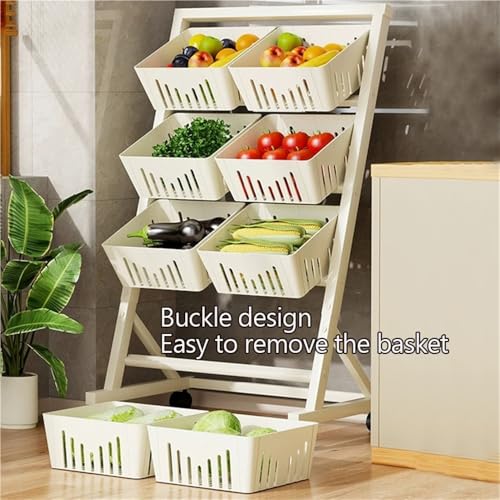 Küchenwagen, mehrstöckiges Küchenregal, rollender Vorratswagen für Obst, Gemüse und Snacks, platzsparendes Design für Küche und Waschküche